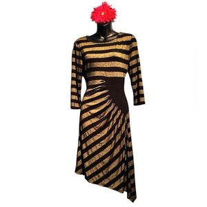 Beige by eci Black and Gold Dress